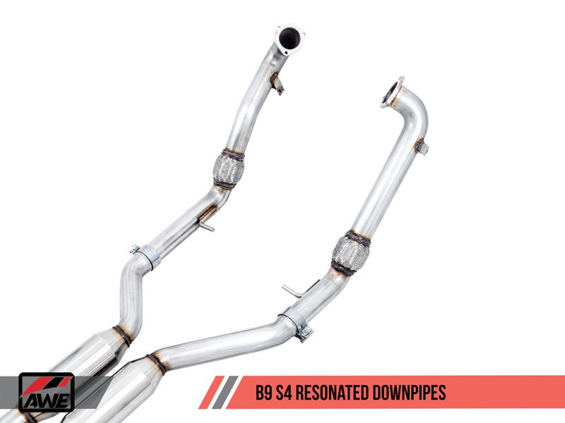 AWE Touring Edition Exhaust for Audi B9 S4 - Chrome Silver 102mm Tips