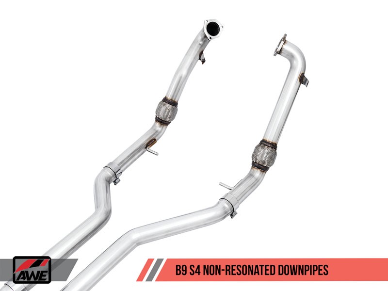 AWE Track Edition Exhaust for Audi B9 S4 - Non-Resonated - Diamond