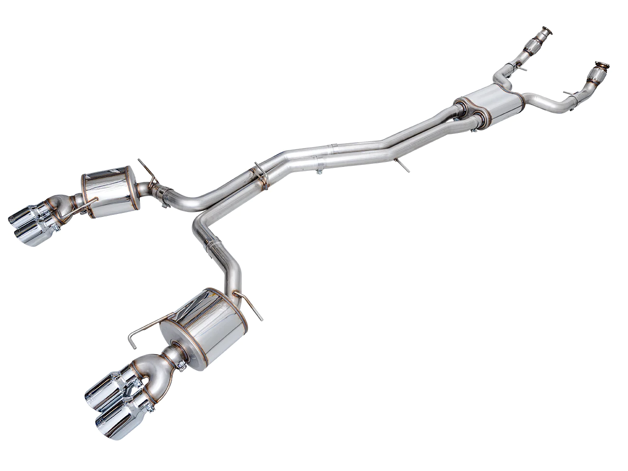 AWE Touring Edition Exhaust for Audi C8 S6/S7 - Chrome Silver Tips