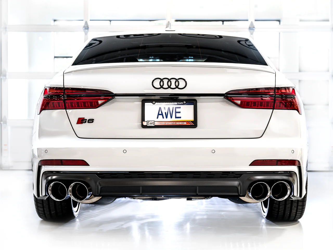 AWE Track Edition Exhaust for Audi C8 S6/S7 - Chrome Silver Tips
