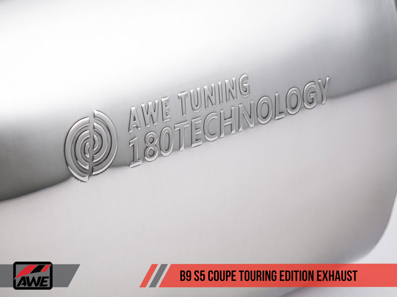 AWE Touring Edition Exhaust for Audi B9 S5 Coupe - Diamond Black 102mm Tips