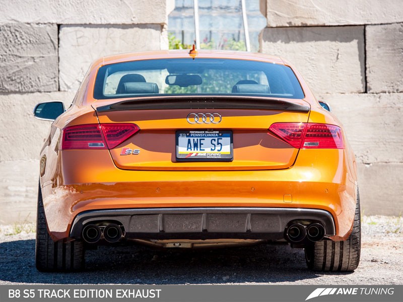 AWE Track Edition Exhaust for Audi S5 3.0T - Chrome Silver Tips 