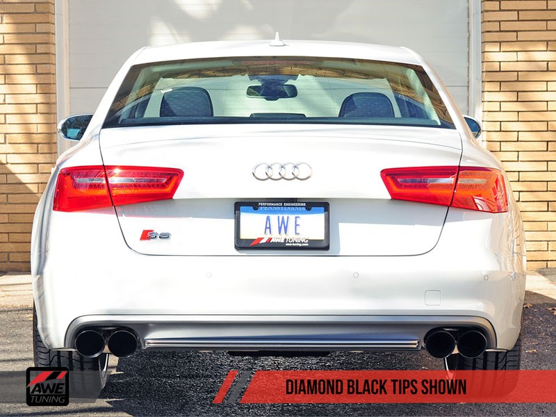 AWE Track Edition Exhaust for Audi C7 S6 4.0T - Diamond Black Tips