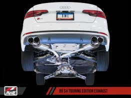 AWE Touring Edition Exhaust for Audi B9 S4 - Chrome Silver 102mm Tips