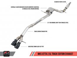 AWE Track Edition Exhausts for MK5 Jetta, MK6 Sportwagen 2.5L - Polished Silver Tips