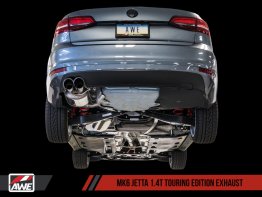 AWE Track Edition Exhaust for MK6 Jetta 1.4T - Diamond Black Tips