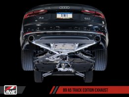 AWE Track Edition Exhaust for B9 A5, Dual Outlet - Chrome Silver Tips (includes DP)