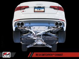 AWE SwitchPath™ Exhaust for Audi B9 S4 - Non-Resonated - Diamond Black 102mm Tips