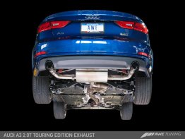 AWE Touring Edition Exhaust for Audi 8V A3 2.0T - Dual Outlet, Chrome Silver 90 mm Tips
