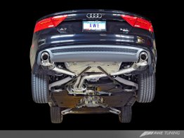 AWE Touring Edition Exhaust for Audi C7 A7 3.0T - Dual Outlet, Diamond Black Tips