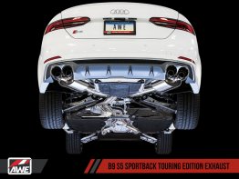 AWE Touring Edition Exhaust for Audi B9 S5 Sportback - Non-Resonated (Silver 102mm Tips)
