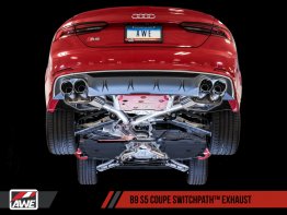 AWE SwitchPath™ Exhaust for Audi B9 S5 Coupe - Non-Resonated - Chrome Silver 102mm Tips
