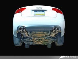 AWE Track Edition Quad Tip Exhaust for Audi B7 A4 3.2L - Diamond Black Tips