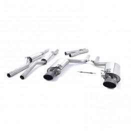 Milltek Sport Audi B7 RS4 Cat-Back Exhaust System - Resonated With Exhaust Valves - Dual Cerakote Black Oval Tips