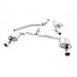 Milltek Sport Audi B8 A4 2.0T 6 Speed Cat-Back Exhaust System - Resonated - Dual GT100 Polished Tips