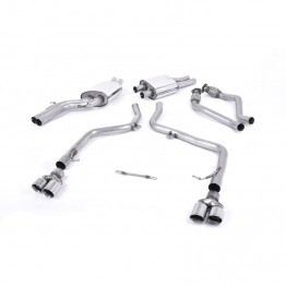 Milltek Audi B8 S5 Cabriolet 3.0T Cat-Back Exhaust System - Non-Resonated - Quad GT80 Polished Tips
