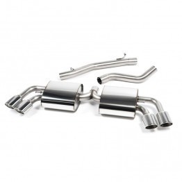 Milltek Sport Audi TTS MKII 2.0T Cat-Back Exhaust System - Non-Resonated - Quad Polished Oval Tips