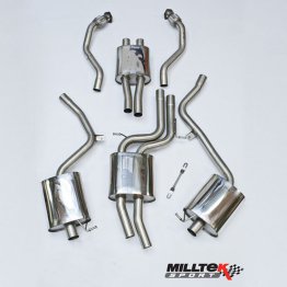 Milltek Audi B8 S5 3.0T Cabriolet Cat-Back Exhaust System - Resonated - Dual Polished Oval Tips