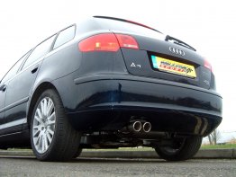 Milltek Sport Audi A3 8P Quattro 2.0T Cat-Back Exhaust System - Non-Resonated - Twin 76mm Polished Jet Tips
