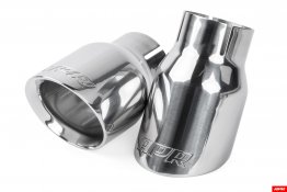 APR Slash-Cut Double-Walled 3.5" Polished Silver Tips - Set of 2