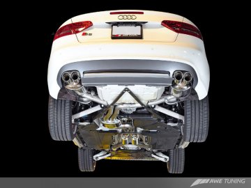 AWE Touring Edition Exhaust System for B8/8.5 S5 Sportback (Exhaust + Resonated Downpipes) - Chrome Silver Tips