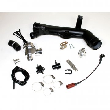 Forge Motorsport High Flow Valve for K03 Turbo on Audi, VW, and SEAT TFSi Engines - Black and Meshed Trumpet