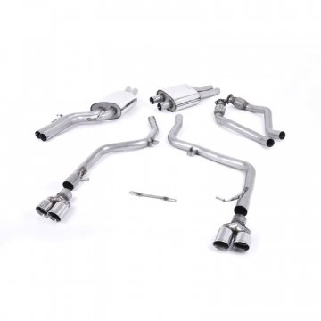 Milltek Audi B8 S5 Cabriolet 3.0T Cat-Back Exhaust System - Non-Resonated - Quad GT80 Polished Tips