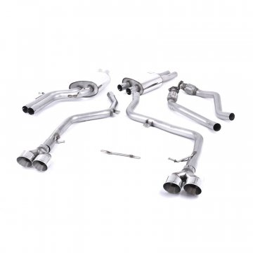 Milltek Audi B8.5 S4 3.0T Cat-Back Exhaust System - Non-Resonated Race Version - Quad GT100 Polished Tips